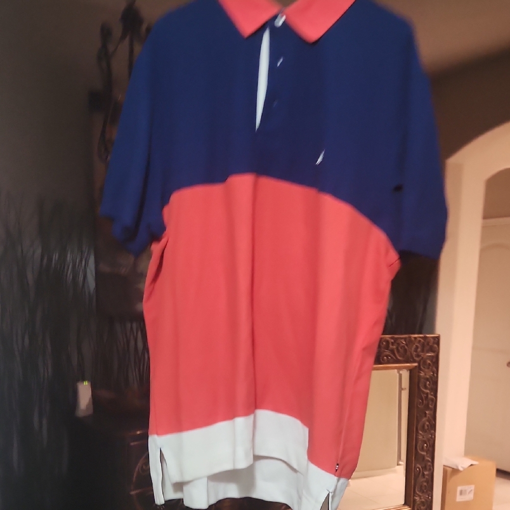 Nautica Men's Polo - Navy, Red, and White